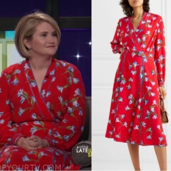 Rag & Bone Hugo Dress Red Size 2 Wrap dress midi floral - Picture 4 of 6